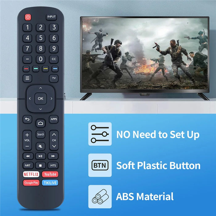ERF2B60H For Hisense TV Remote Control Replacement No Setup ABS Controller - Black - 2