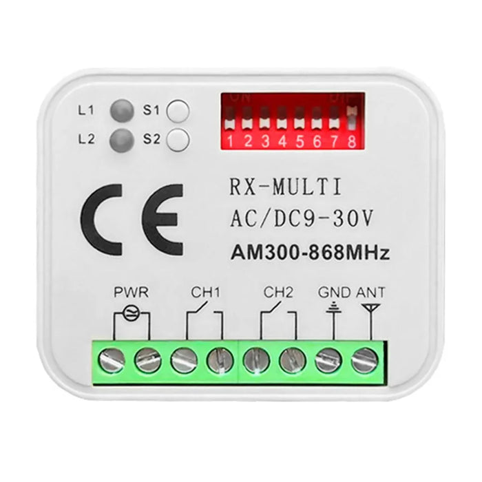 300-868MHz Multi-Frequency Controller 9-30V Receiver Remote Receiver for Garage Door Gate - White - 3