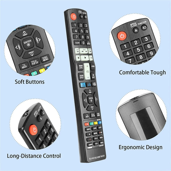 AKB73635402 Remote Control for LG Blu-ray DVD Player 10m Range Infrared Controller Replacement - 6