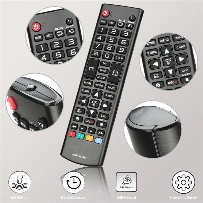 AKB74475411 Remote Control for LG TV 1-10m Range IR Infrared Ergonomic Wireless Replacement Handheld Controller - 2