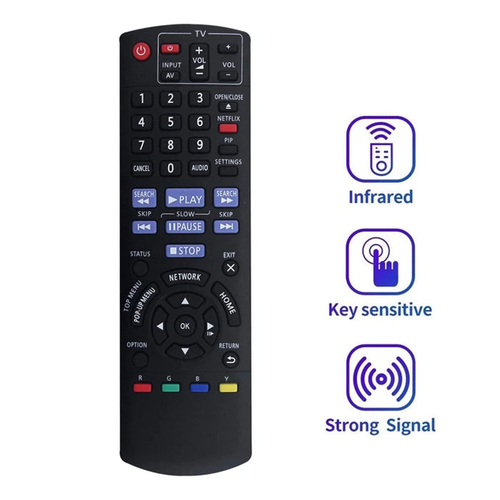 N2QAYB000734 Remote Control for Panasonic Blu-ray DVD Player 1-10m Range Replacement Infrared IR Controller - 2