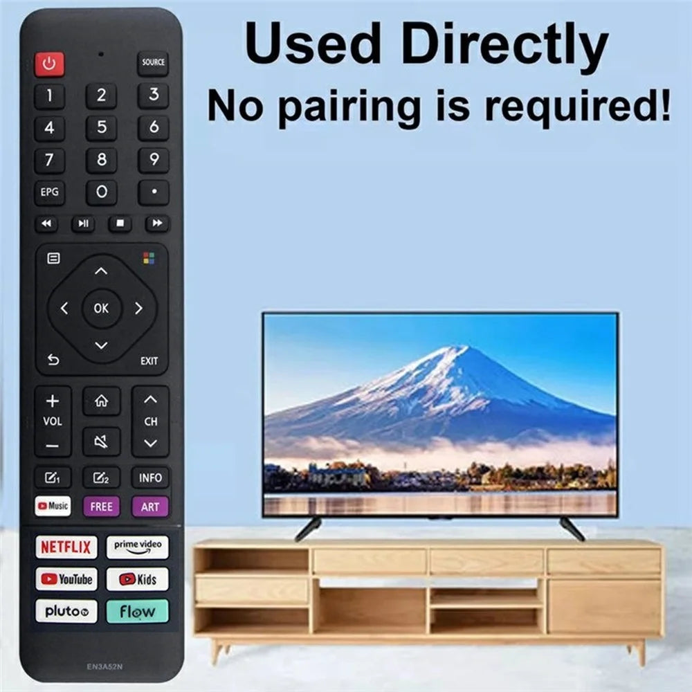 EN3A52N For Hisense TV Remote Control Ergonomic Infrared Replacement Controller with Netflix YouTube Prime Video - 5