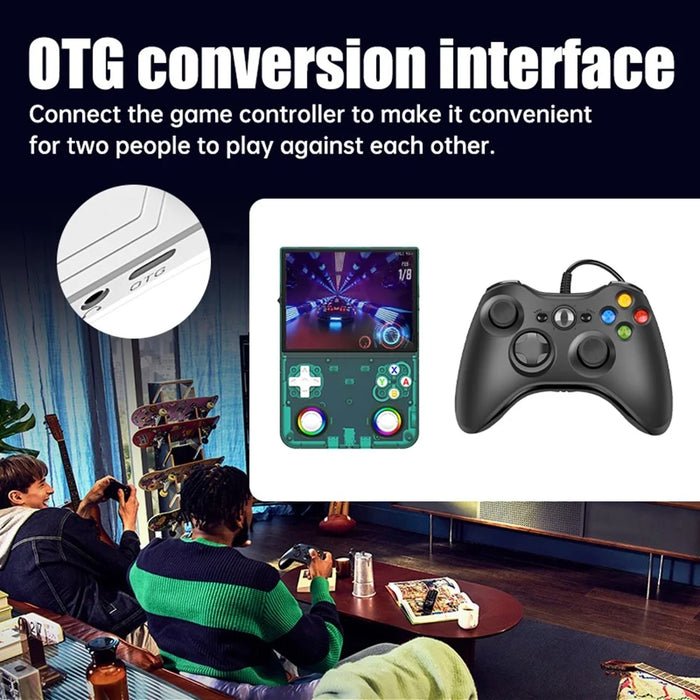 R36ultra X Handheld Game Console with 50GB TF Card Dual 3D Joysticks 4.5 Inch IPS Screen Gamepad with RGB Light - Red - 5