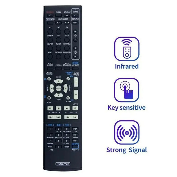 AXD7619 For Pioneer AV Receiver Infrared Remote Control Ergonomic IR Replacement Controller - 2