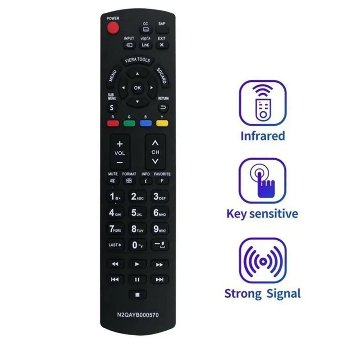 N2QAYB000570 Infrared Remote Control for Panasonic TV Ergonomic Wireless Replacement Television IR Controller - 3