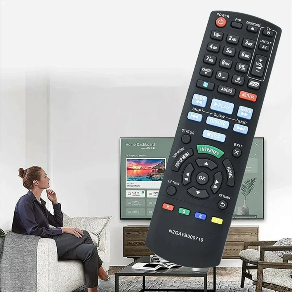N2QAYB000719 Infrared Remote Control for Panasonic Blu-ray DVD Player Ergonomic IR Wireless Replacement Controller - 3