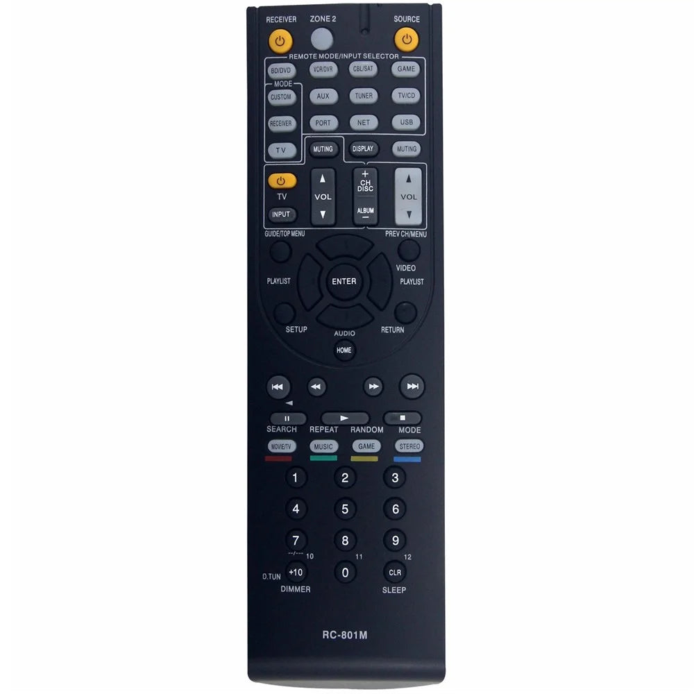 RC-801M IR Remote Control for Onkyo AV Receiver Ergonomic Infrared Wireless Replacement Controller - 1