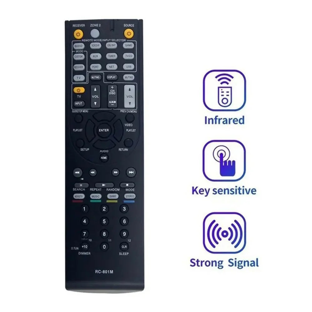 RC-801M IR Remote Control for Onkyo AV Receiver Ergonomic Infrared Wireless Replacement Controller - 2