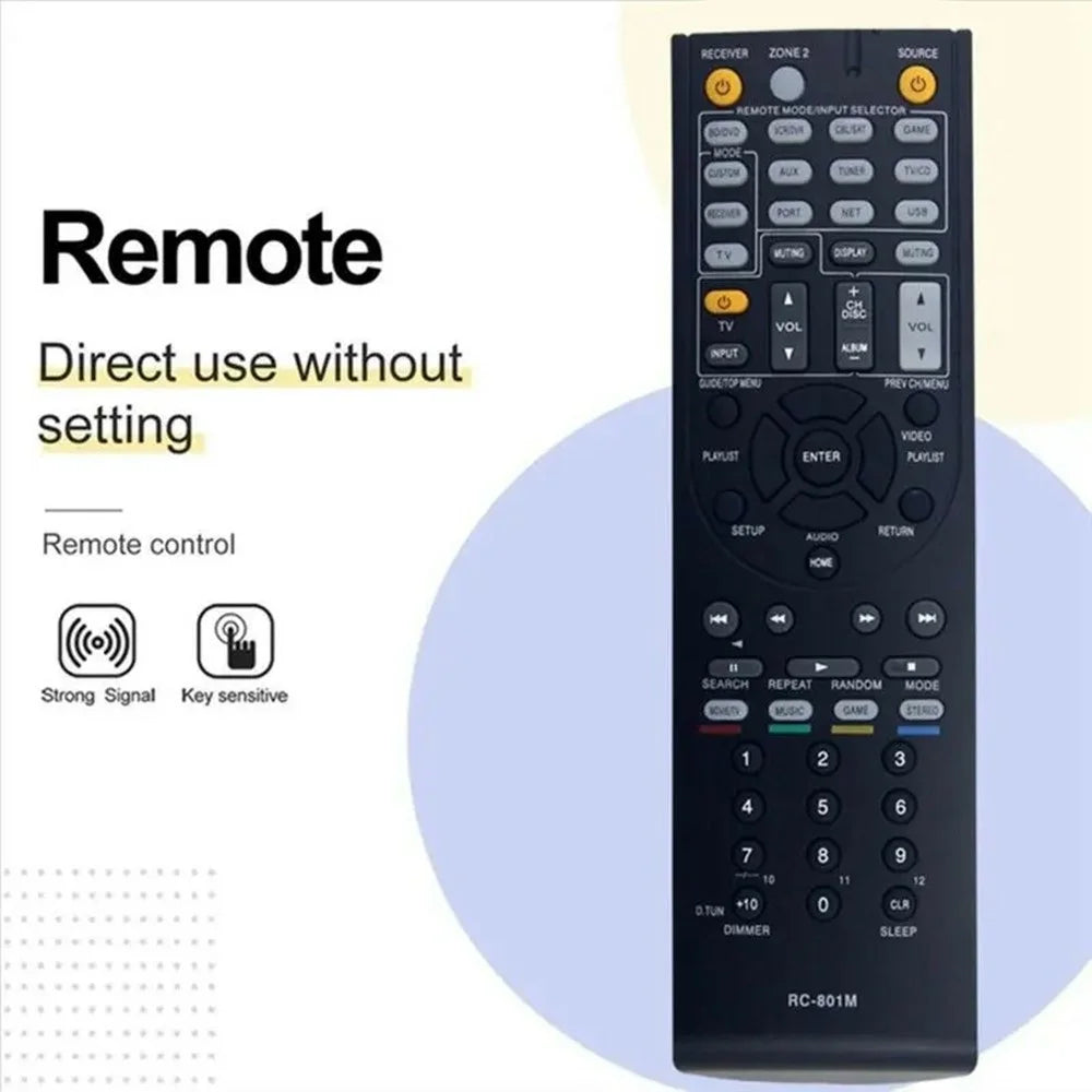 RC-801M IR Remote Control for Onkyo AV Receiver Ergonomic Infrared Wireless Replacement Controller - 3