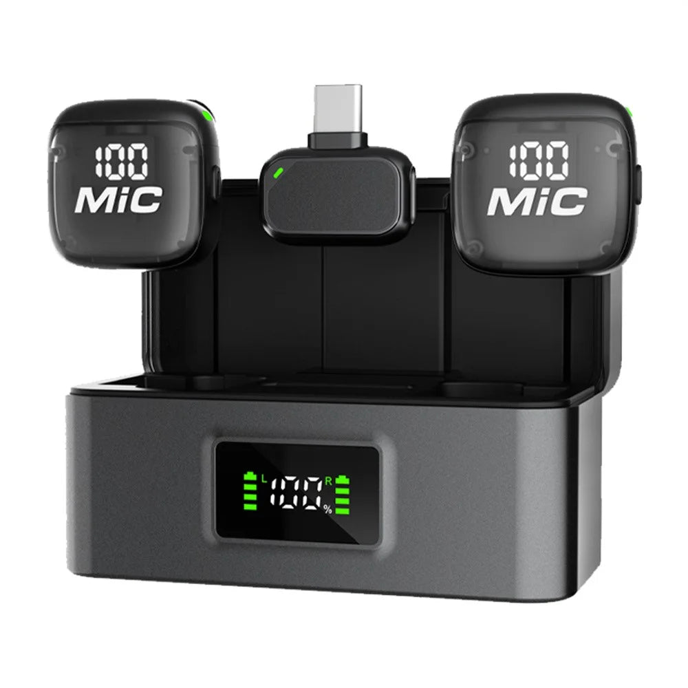 N13 Wireless Lavalier Microphone 100m Transmission 360 Degree Omnidirectional AI Noise Reduction Lavalier Mic for Vlog Live Stream - Type-C - 1