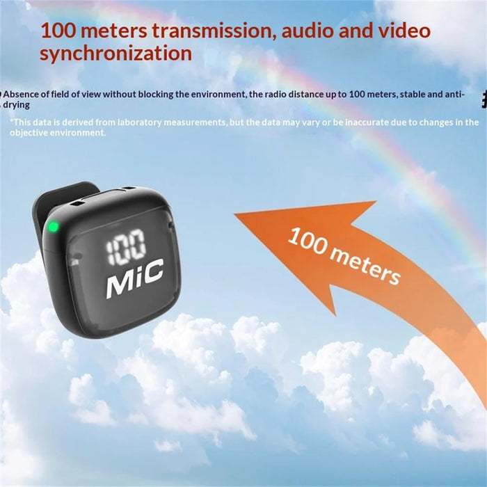 N13 Wireless Lavalier Microphone 100m Transmission 360 Degree Omnidirectional AI Noise Reduction Lavalier Mic for Vlog Live Stream - Type-C - 4
