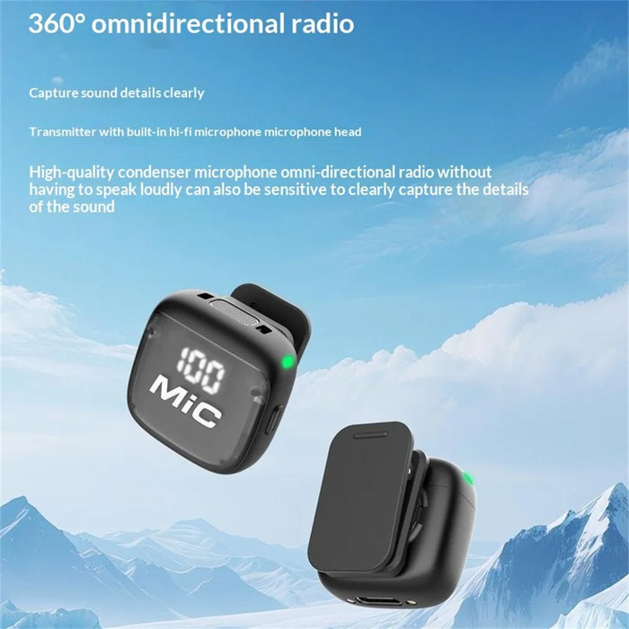 N13 Wireless Lavalier Microphone 100m Transmission 360 Degree Omnidirectional AI Noise Reduction Lavalier Mic for Vlog Live Stream - Type-C - 5