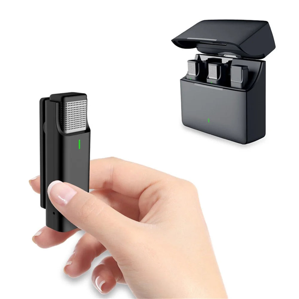 033A2 for Interview Live Broadcast Wireless Lavalier Microphone System 2 Mics + 1 Receiver, Type-C Interface - 3