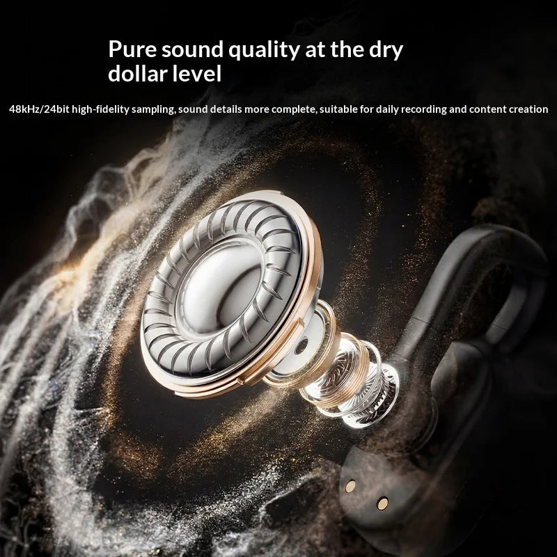 YESIDO KR24 iP Plug Hidden Wireless Lavalier Microphone AI Noise Cancelling Lapel Mic, 2 Mic + 1 Receiver - Black - 5