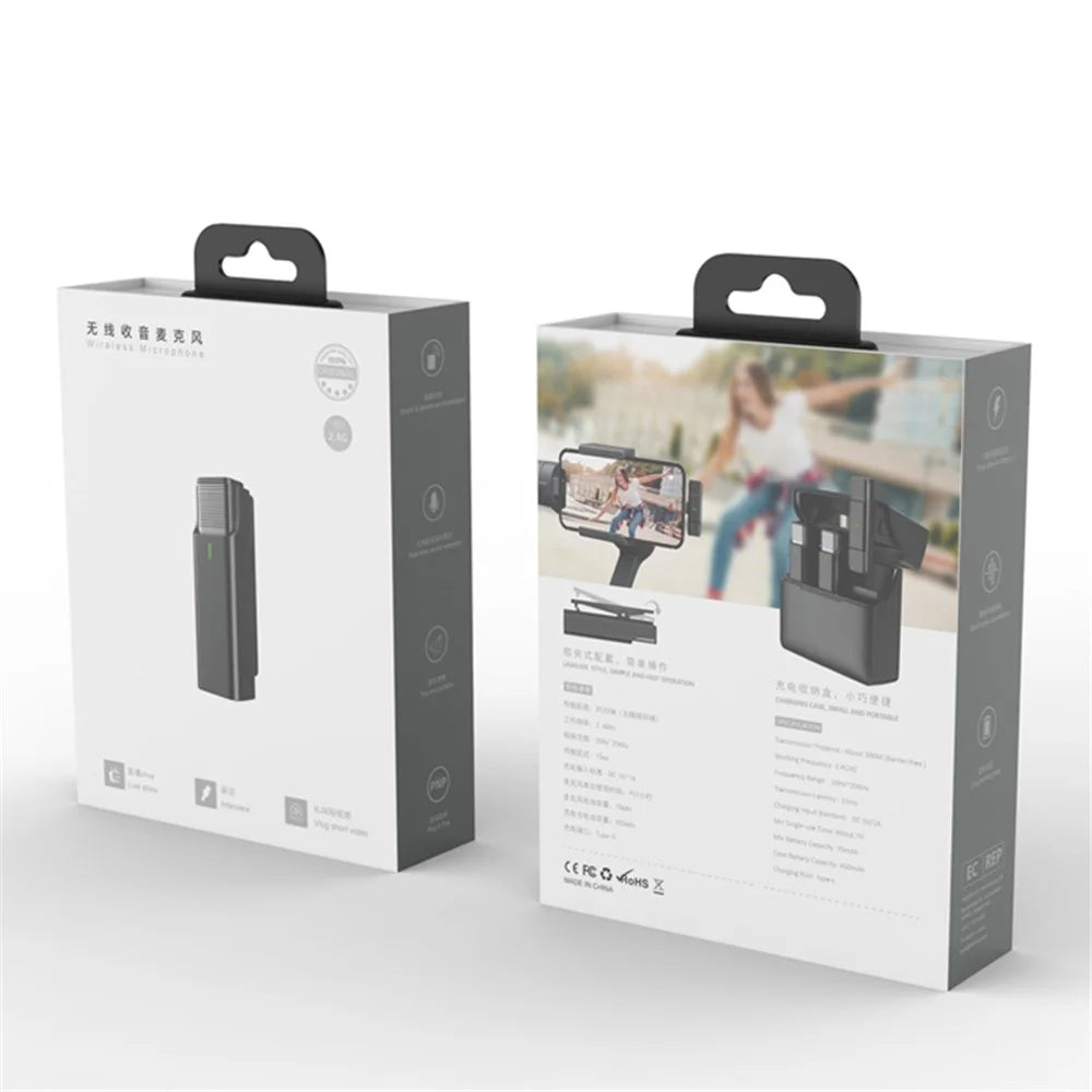 033A2 2 Microphones + 1 Receiver for Interview Live Broadcast Wireless Lavalier Mic System, 3.5mm Interface - 7