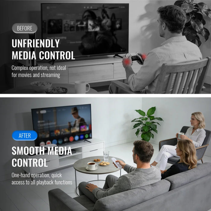 JYS-P5235 Remote Control for Sony PlayStation 5 / 5 Pro / 5 Slim IR Controller Support Voice Control - White - 4