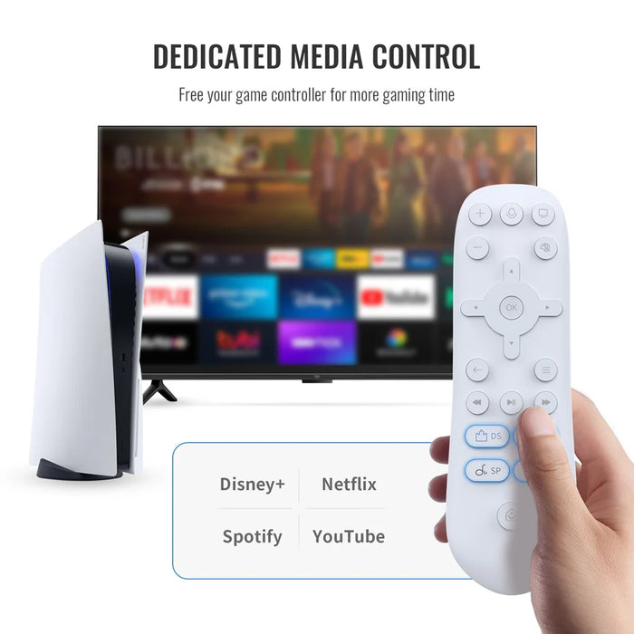 JYS-P5235 Remote Control for Sony PlayStation 5 / 5 Pro / 5 Slim IR Controller Support Voice Control - White - 5