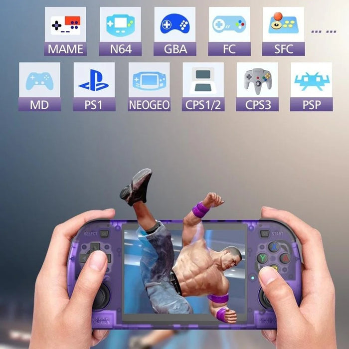 R36H Pro Max 64GB Open Source WiFi Handheld Gaming Console 4.2 Inch HD Screen PSP Emulator Game Machine - Purple - 2