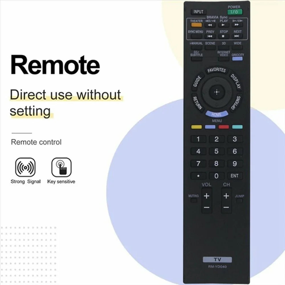 RM-YD040 For Sony TV Remote Control Battery Operated Infrared Replacement Controller - 4