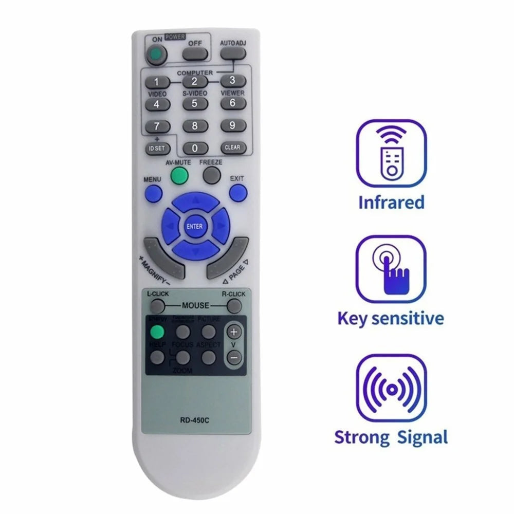 RD-450C For NEC Projector Infrared Remote Control Replacement Ergonomic Controller - 5