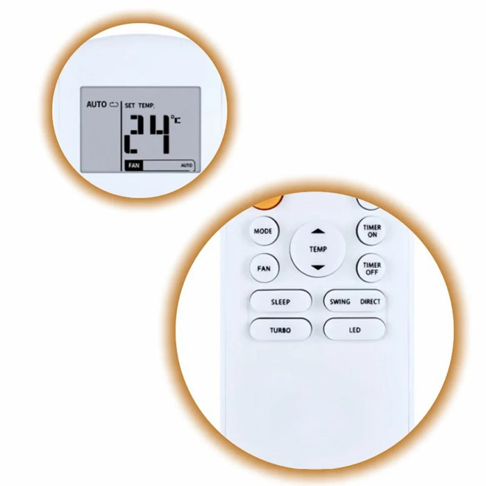 RG57B1-BGE Remote Control without Backlit for Midea Air Conditioner LCD Display IR Controller - 5