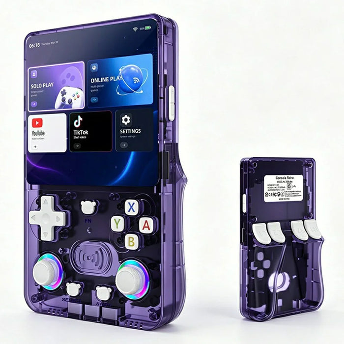 X3 Ultra Handheld Game Console 4.2 Inch IPS Screen Retro Classic Gamepad, 1+8GB - Transparent Purple - 1