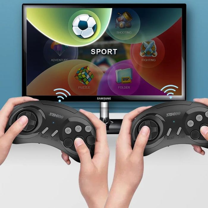 SG800 2.4G Wireless Handheld Video Game Console HD TV Game Stick Game Controllers Dual Gamepad Built-in 2700+ Games for Sega Mega Drive / Genesis - 7