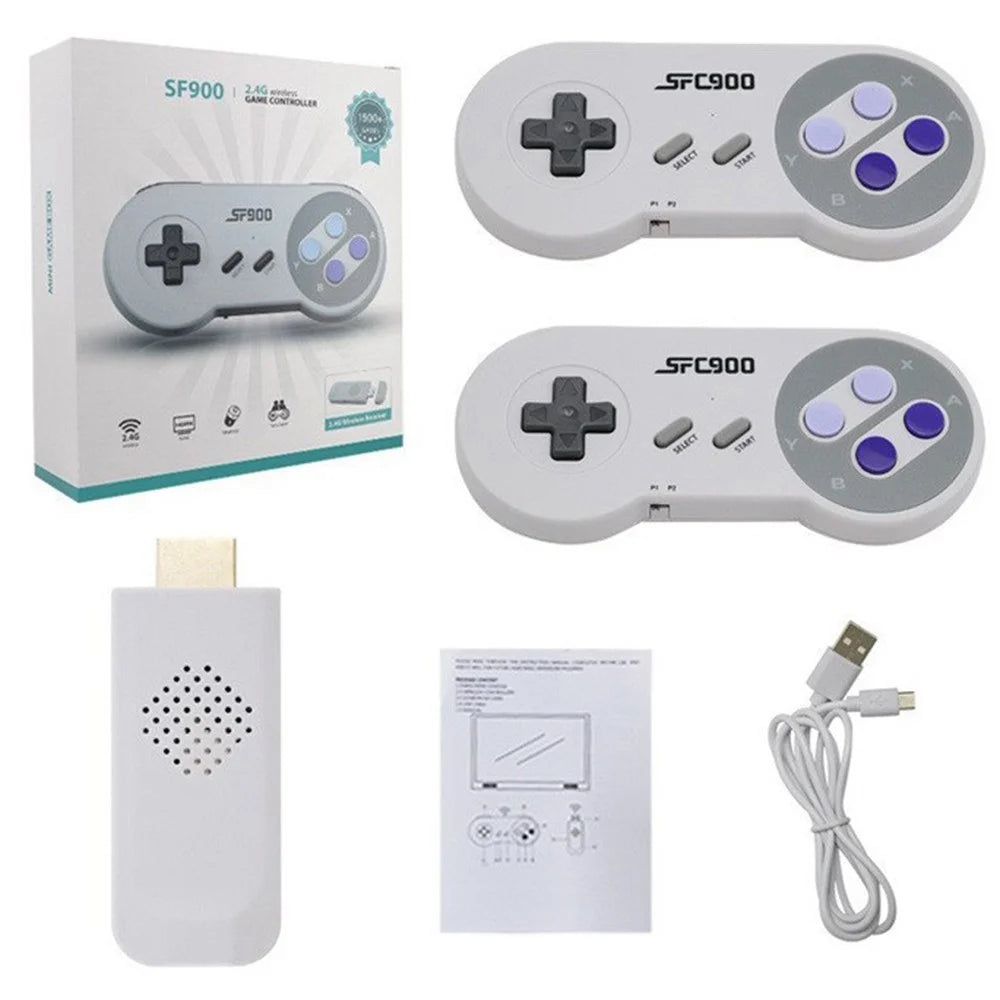SF900 For Sega Mega Drive / Genesis 2.4G Wireless Game Controllers Video Game Double Player Handheld Console HD TV Game Stick Built-in 1500+ Games - 1