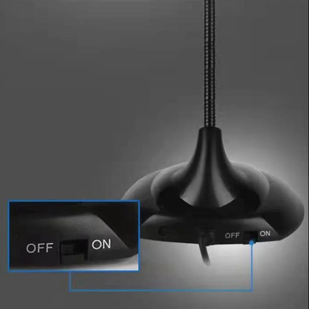 M6 Computer Wired Microphone Plug and Play Mic Voice Recording Microphone Compatible with Laptop PC - Black - 2