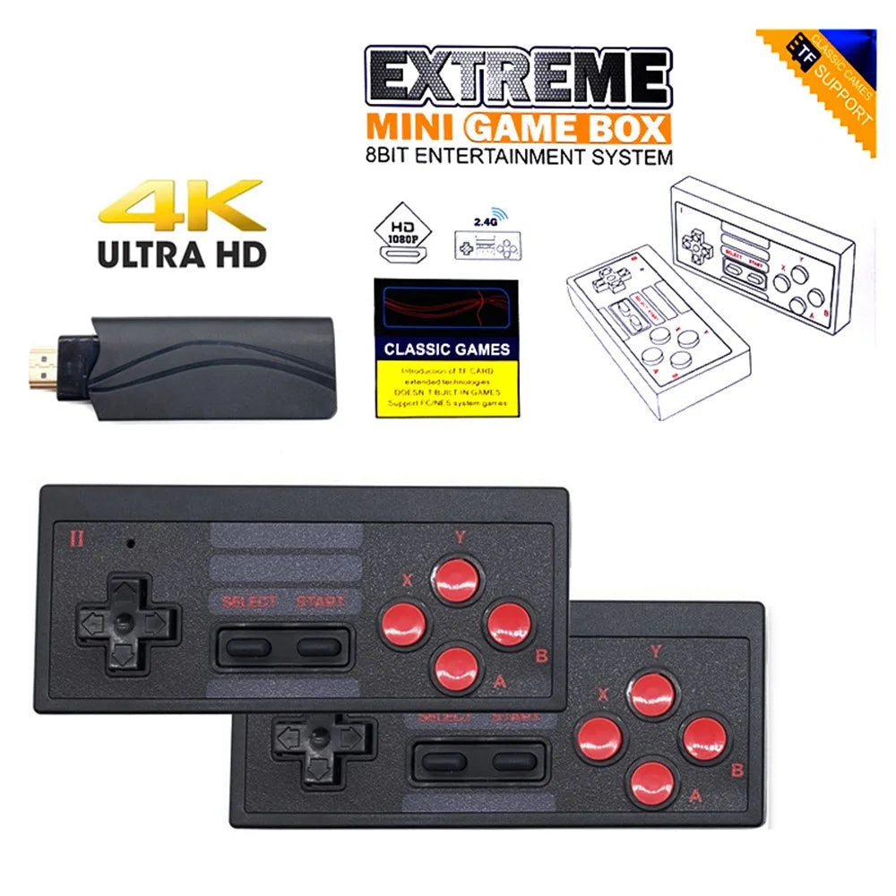 Y-3U Extreme Mini Classic Game Box 8-Bit Entertainment System 2.4G Wireless 4K Ultra HD TV Game Console Support TF Card (Built-in 628 Games) - 2