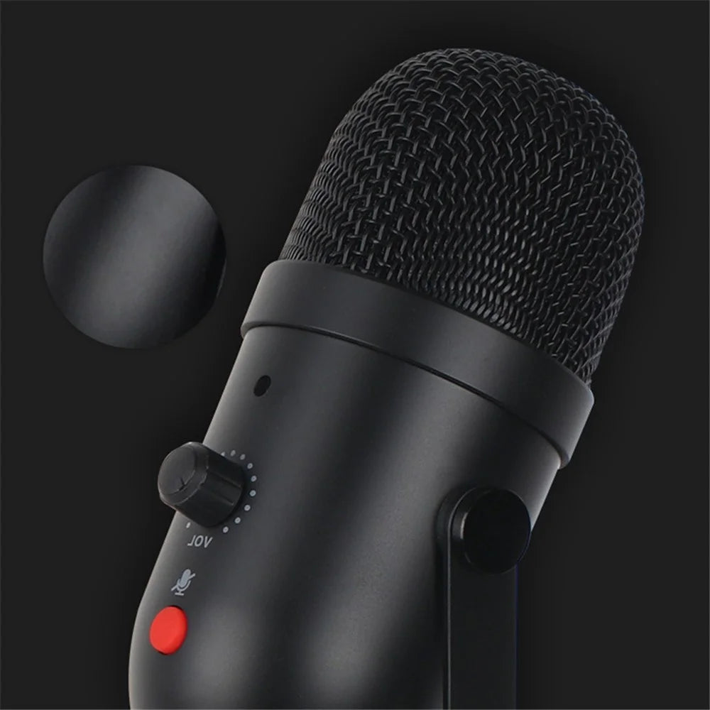 USB Condenser Microphone Cardiod Pickup Studio Recording Mic for PC Computer Streaming with Volume Control / One Key Mute - 7