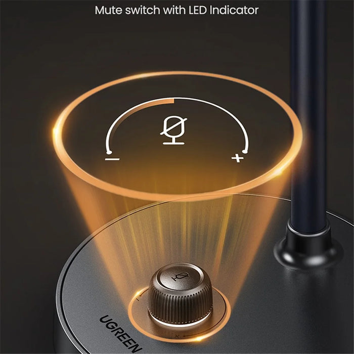 UGREEN Desktop PC USB Microphone Gooseneck Mic for YouTube Streaming, Gaming Audio Microphone - 7