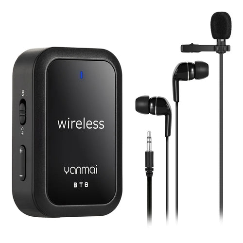 YANMAI BT8 Wireless Noise Reduction Microphone Bluetooth-compatible Lavalier Lapel Mic with Headphone - 1