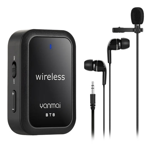 YANMAI BT8 Wireless Noise Reduction Microphone Bluetooth-compatible Lavalier Lapel Mic with Headphone - 1