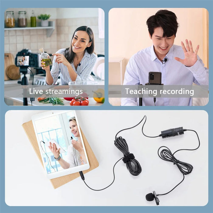 BOYA BY-M1 Pro II Clip-on Microphone Omni-directional Condenser Mic 3.5mm TRRS Plug with 6m Cable for Smartphone Camera Camcorder - 6