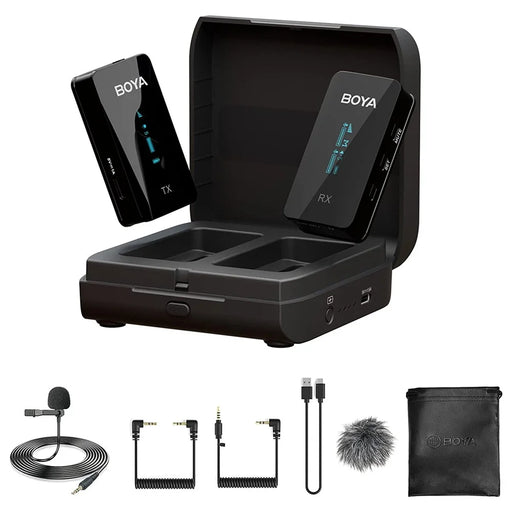 BOYA BY-XM6-K1 Mini Wireless Lavalier Microphone Video Recording Lapel Clip Mic with Charging Case - 1