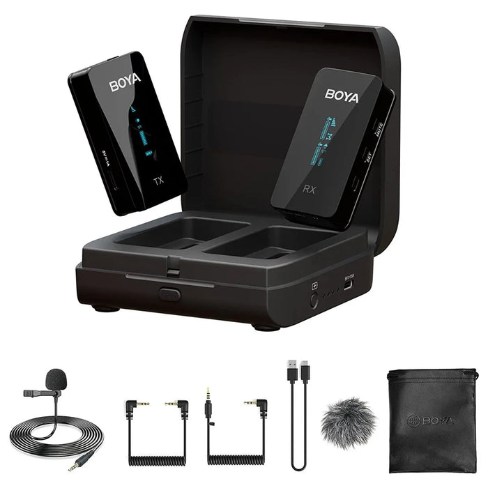 BOYA BY-XM6-K1 Mini Wireless Lavalier Microphone Video Recording Lapel Clip Mic with Charging Case - 1