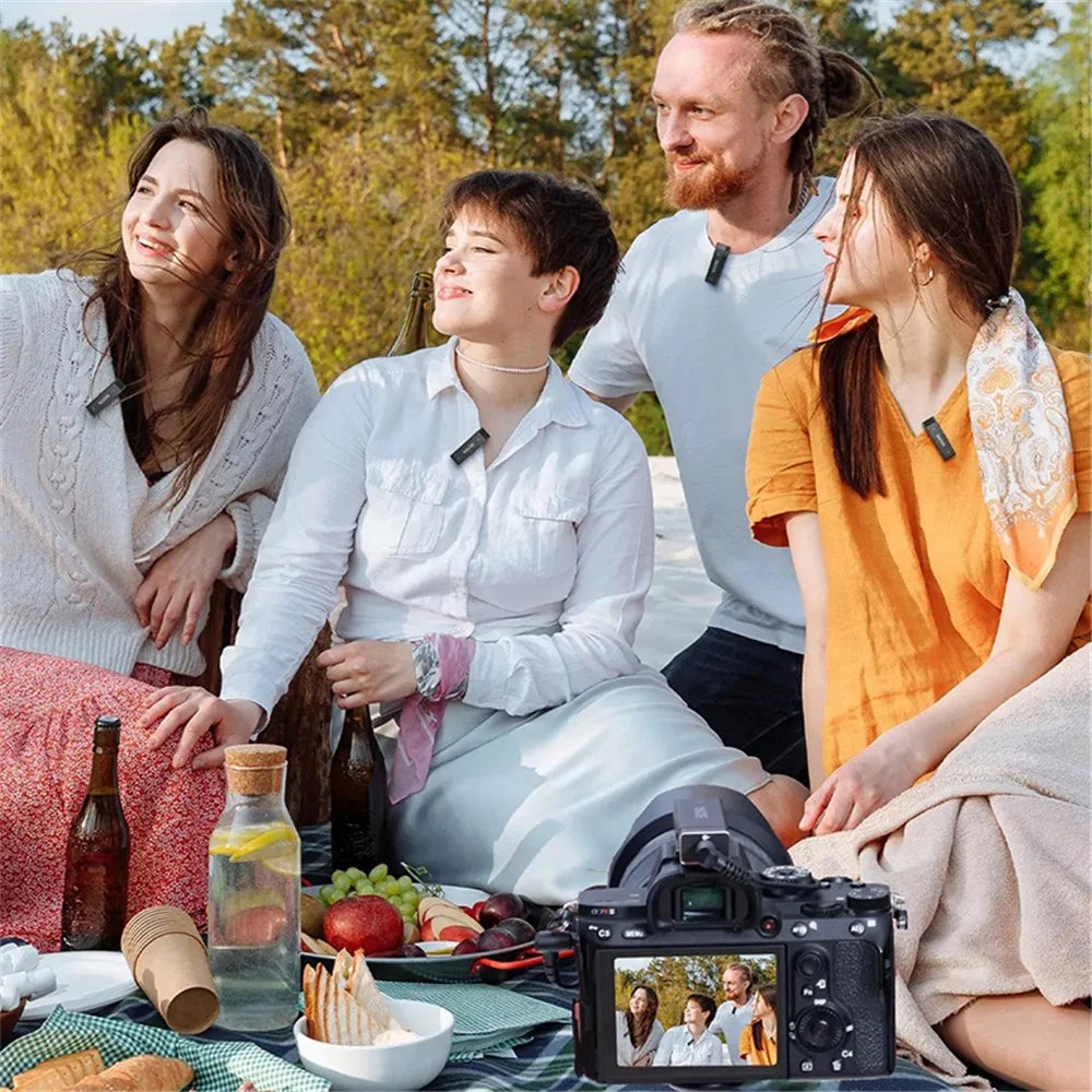 BOYA BY-W4 4-Channel Wireless Lavalier Microphone 2.4G Mini Recording Mic with 1 Receiver for DSLR Camera Laptop Smartphones Interview - 5