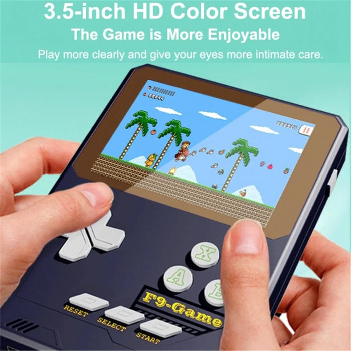 F9 Kids Handheld Game Console 3.5-Inch LCD Screen Retro Handheld Video Game Gift Supports Two Players - Deep Pink - 5