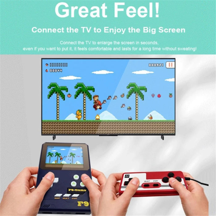 F9 Kids Handheld Game Console 3.5-Inch LCD Screen Retro Handheld Video Game Gift Supports Two Players - Deep Pink - 6
