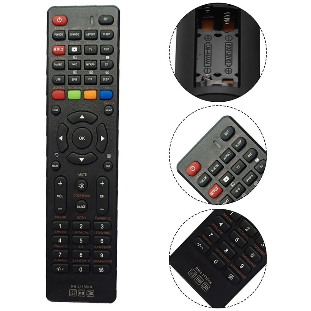 Rm-L1130 + X NETFLIX Function Remote Replacement Television Remote Control for Sony Samsung AOC LCD TV - 2