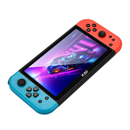 X80 7.0 inch HD Screen Handheld Game Console 20000 Games Video Game Console - Blue Red - 1