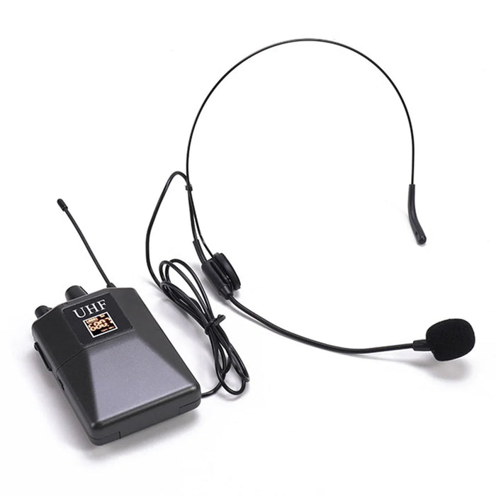 PRO-15C UHF Lavalier Wireless Microphone Headset 1 to 4 Potable Condenser Mic with Receiver - EU Plug - 2