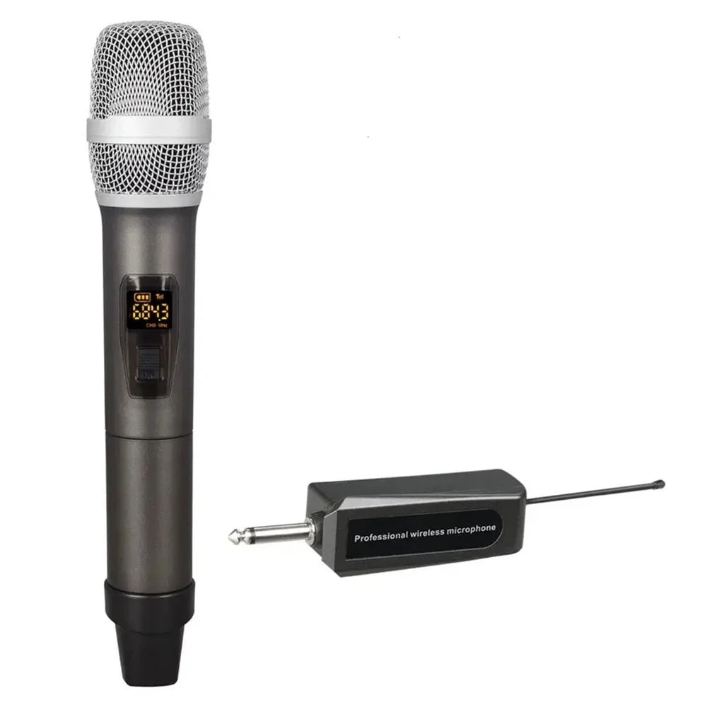 M-3 Portable Microphone Set with Receiver U-Band FM Wireless Microphone for Speaker Karaoke - 1