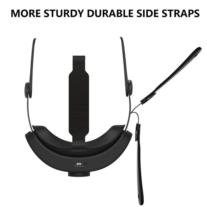 Adjustable Head Strap for Meta Quest 3 Headset VR Replacement Headband VR Accessories Built-In 6400mAh - Black - 4