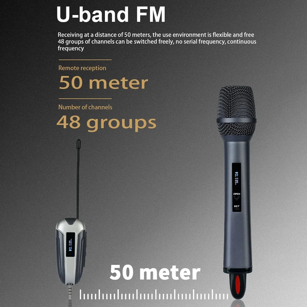 TX-11 Singing Phone Conference UHF Wireless Microphone Live Streaming Rechargeable Mic, 1 Mic + 1 Receiver - Black - 4