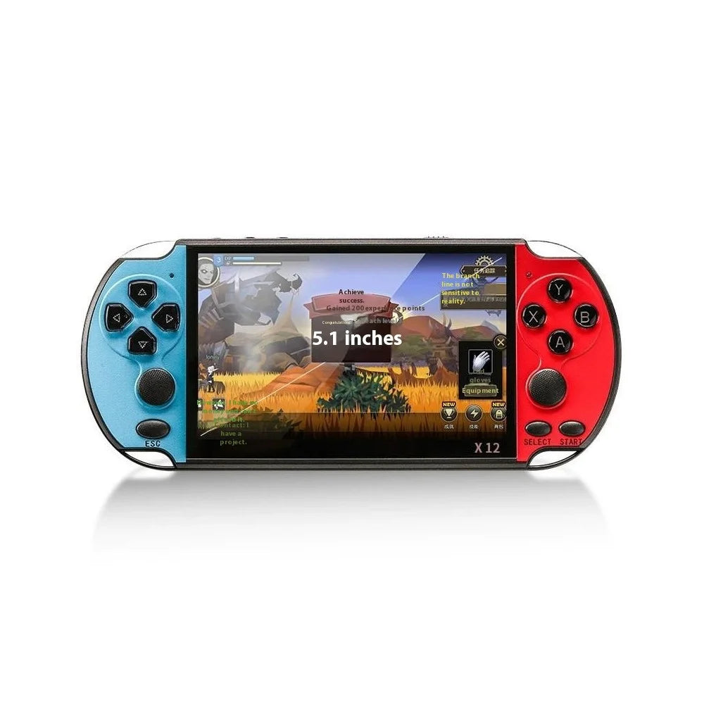 POWKIDDY X12 Game Console 5.1 Inch Display Handheld Retro 8G Arcade Game Machine - Red / Blue - 1