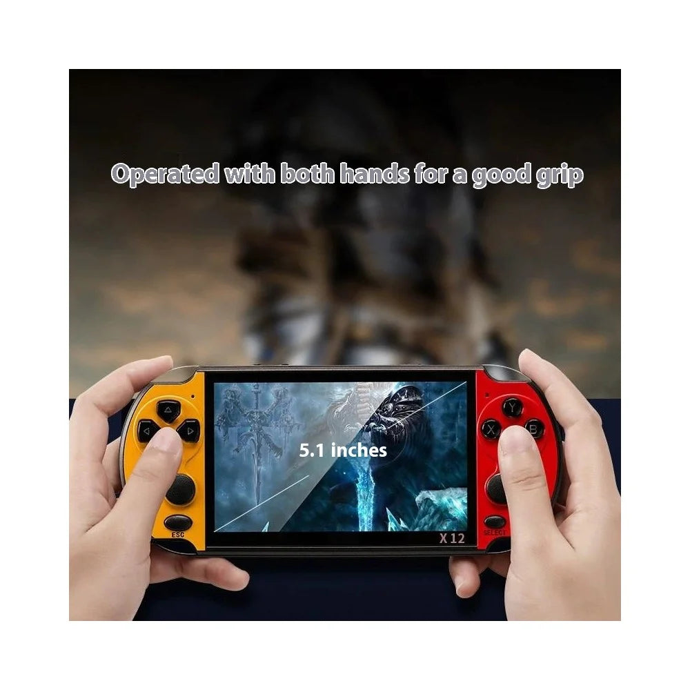POWKIDDY X12 Game Console 5.1 Inch Display Handheld Retro 8G Arcade Game Machine - Red / Blue - 3