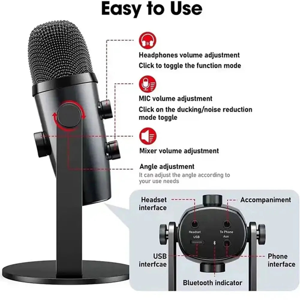 JMARY MC-PW10 Professional 4 Sound Modes USB Desktop Condenser Microphone - 3