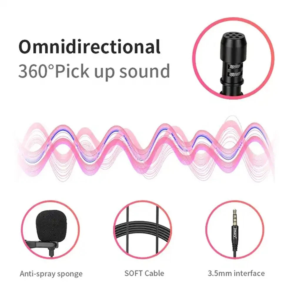 JMARY MC-R1 3.5mm Mini Microphone Phone Laptop Recording Interview Lavalier Mic - 4
